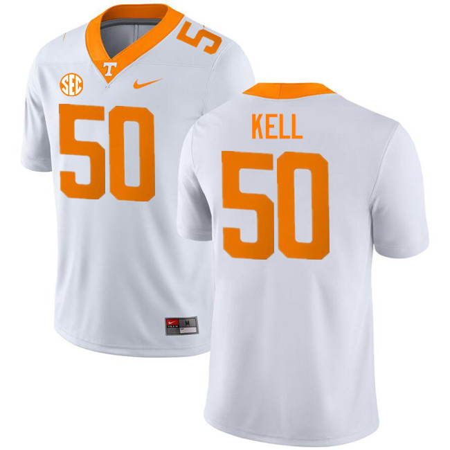 Chip Kell Tennessee Jersey,Tennessee Volunteers #50 Chip Kell College Jersey,Uniforms-White